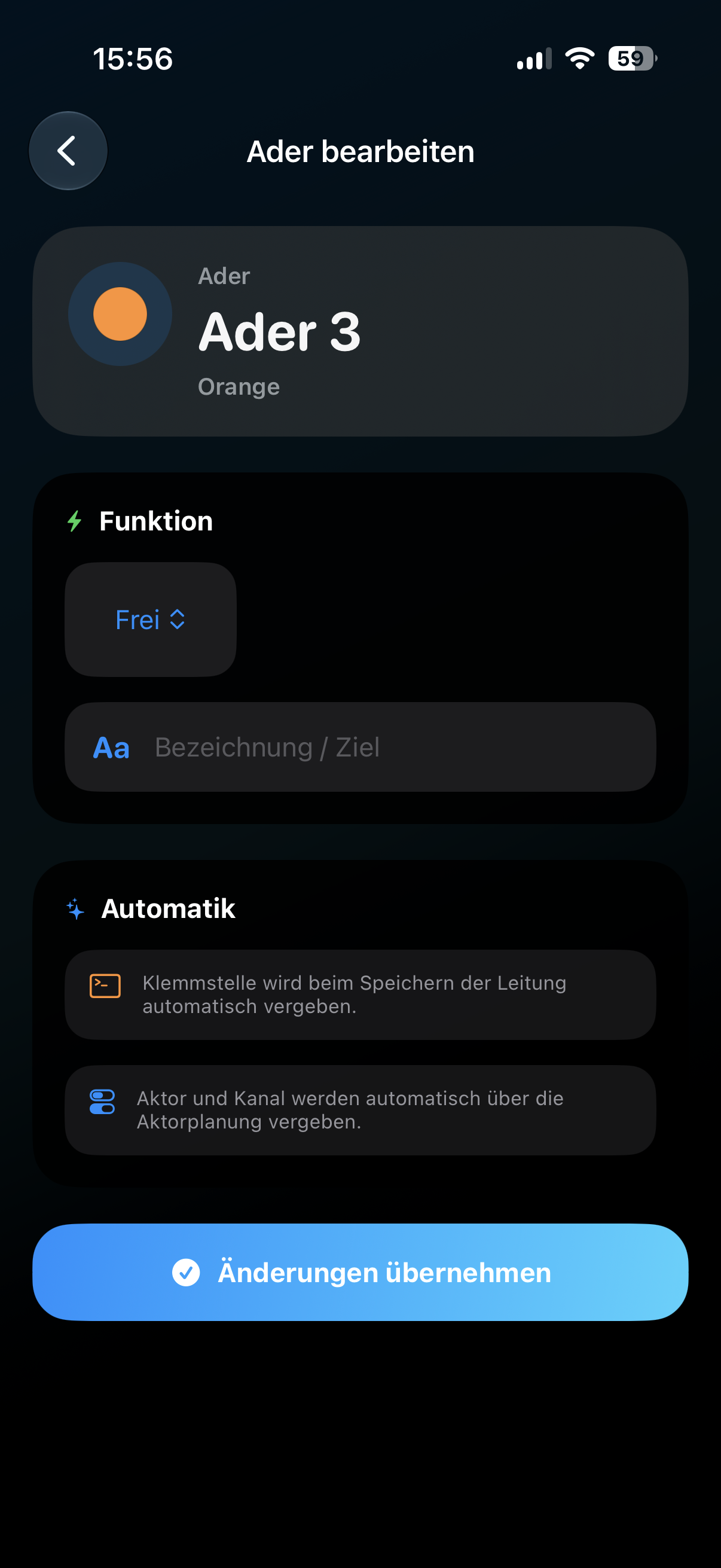 Erweiterte Aderinformationen