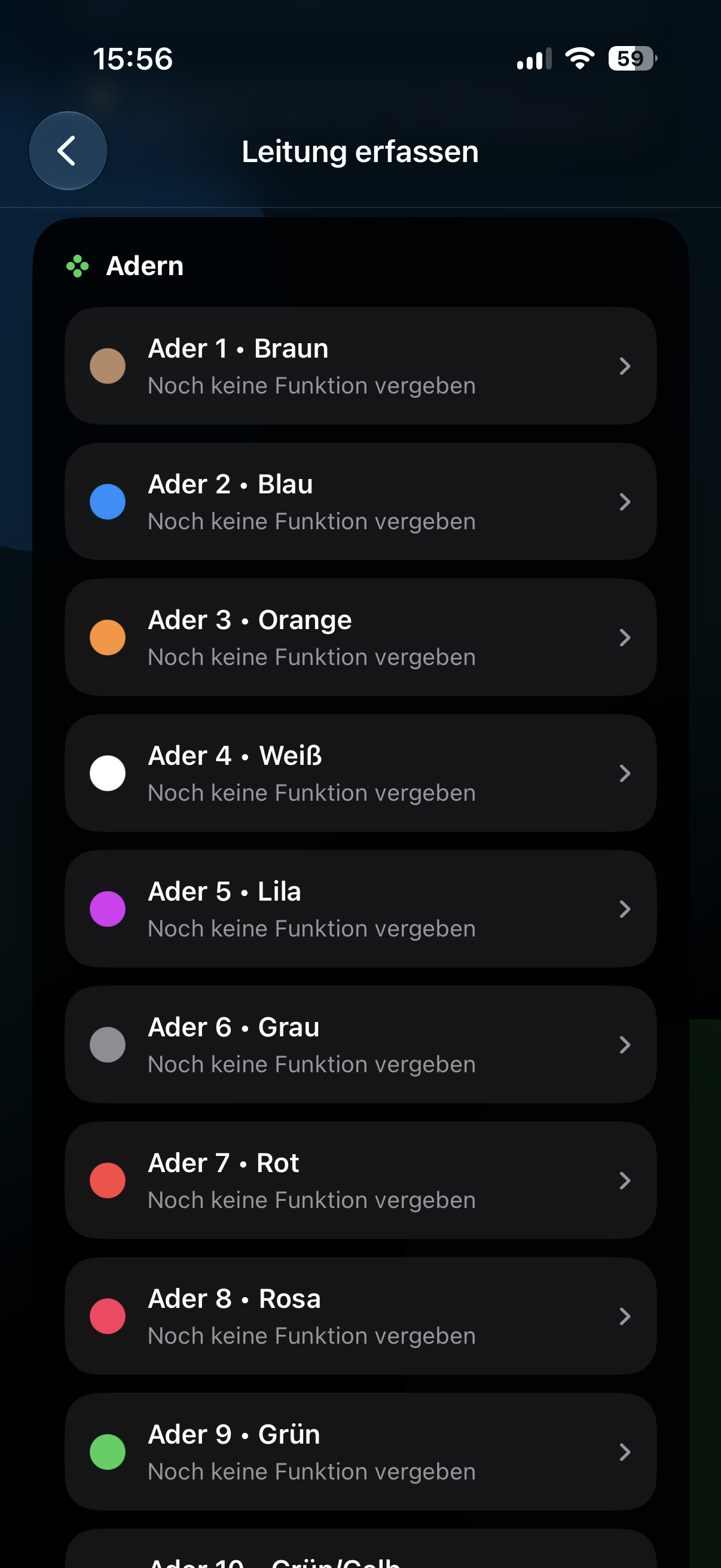 Adern auswählen