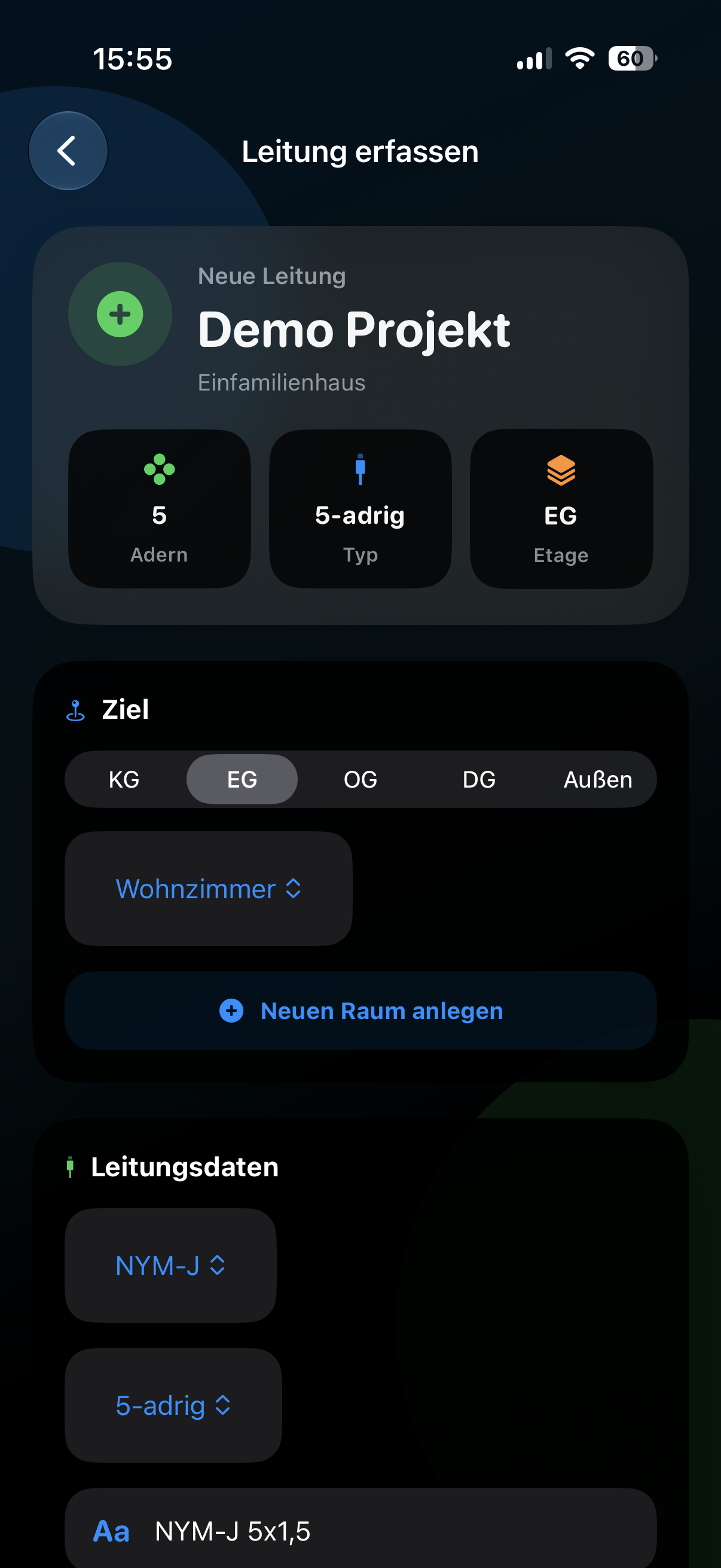 Leitungen erfassen